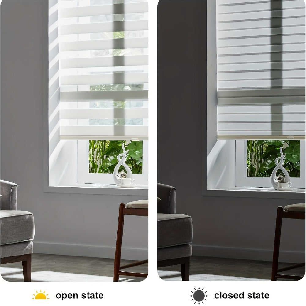 Cordless Zebra Blinds Double Layer Light Control Privacy Window Shades for Bedroom Living Room Office Easy Install Multiple Sizes - product image