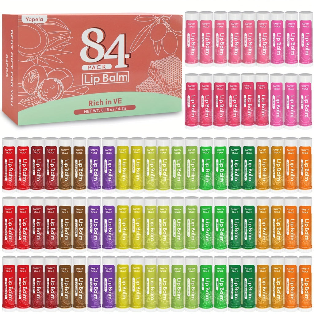 Bulk Lip Balm Set 84 Pcs 14 Assorted Flavors Moisturizing Mini Lipstick Natural Luster Finish – Party Favors for Wedding Bridesmaids Graduation Baby Shower Birthday Events Gift - product image 13