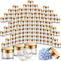 Wide Mouth Plastic Jars with Lids 2oz 100 Pack Clear Cosmetic Containers with Golden Flip Top Lid for Lotion Cream Body Butter Lip Balm Rhinestones Glitter Beads Travel Sample Stor - product image 7