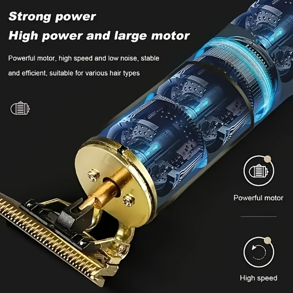 Beard Trimmer for Men USB Rechargeable Zero Contour Precision Edger Lithium Battery — Hair Clipper with Limit Comb ABS Body for Beard Facial Hair Body Grooming, Gold Black Bronze H - product image 4