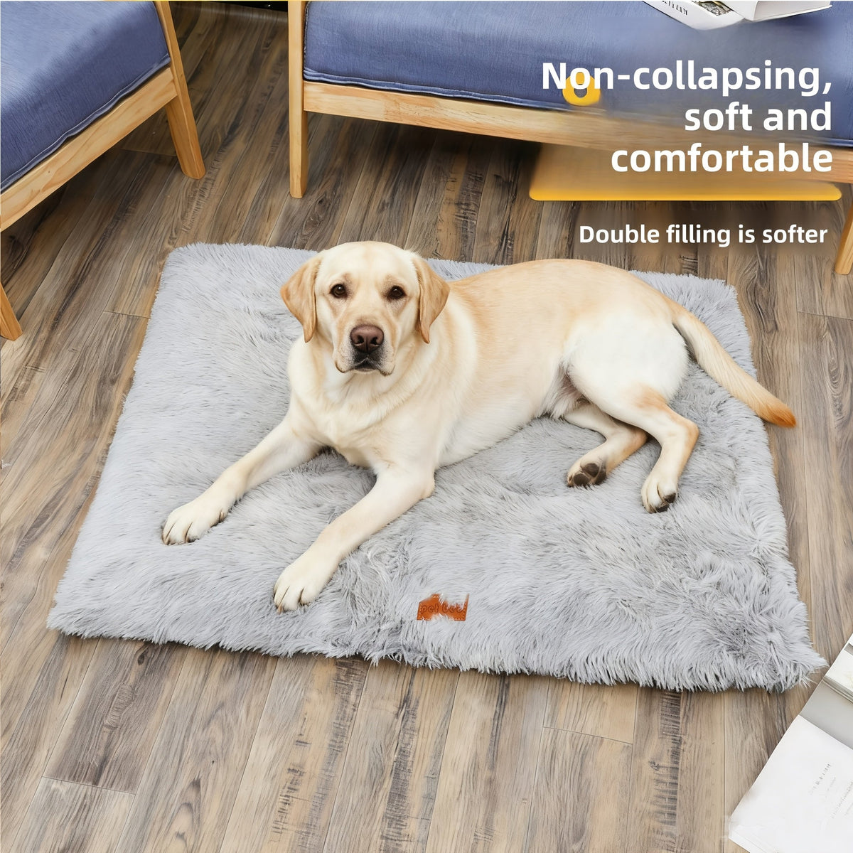Fleece-Lined Dog Bed & Cat Mat | S, M, L, XL, XXL | Thickened Warm Washable Square Pet Bedding for All Breeds - product image