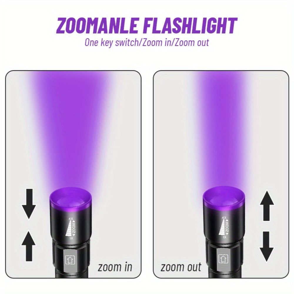 UV Blacklight 2 Pack Rechargeable Portable | Adjustable Brightness & Zoom Ultraviolet Lamp | Scorpion Detection Pet Urine Stain Finder Nail Polish Resin Curing Fluorescent - product image 10