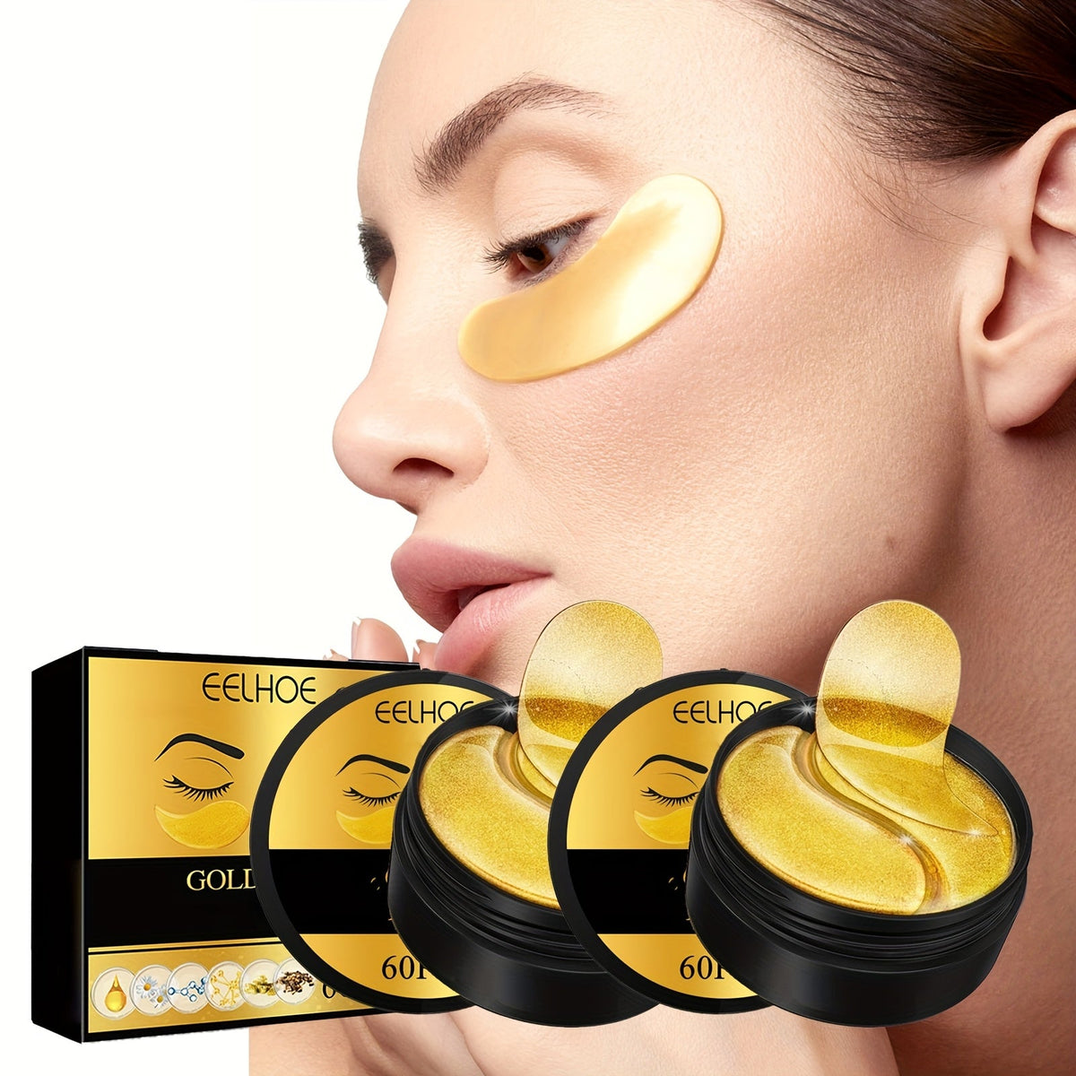 Under Eye Patches 120pcs (2 Boxes) with Hyaluronic Acid, Collagen & Glycerin - Gold Eye Mask for Dark Circles, Puffiness & Fine Lines, Deep Moisturizing Eye Contour Treatment - product image 12