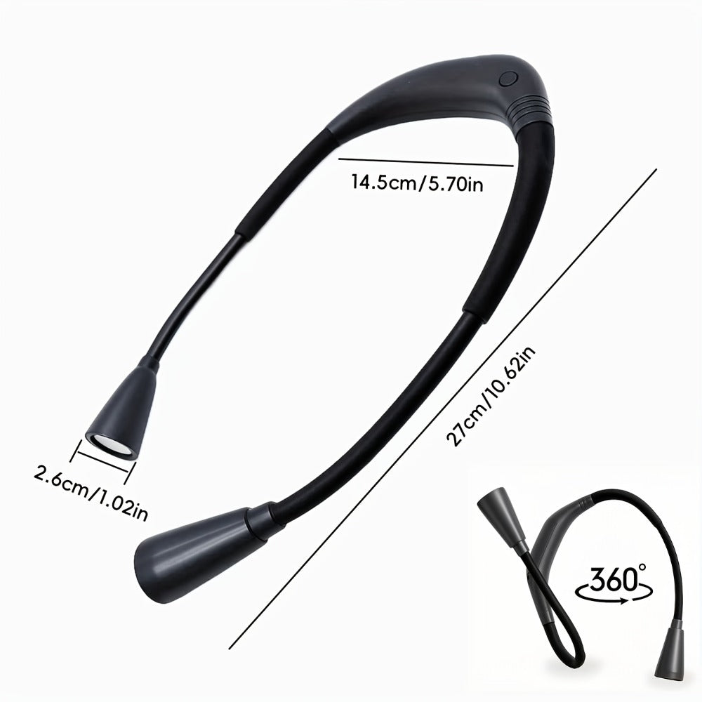 LED Neck Reading Light USB Rechargeable, 3 Color Modes Adjustable Brightness Hands-Free Book Light for Reading in Bed, Knitting, Crafts, Camping & Bedroom, Portable Wearable Neck L - product image 2