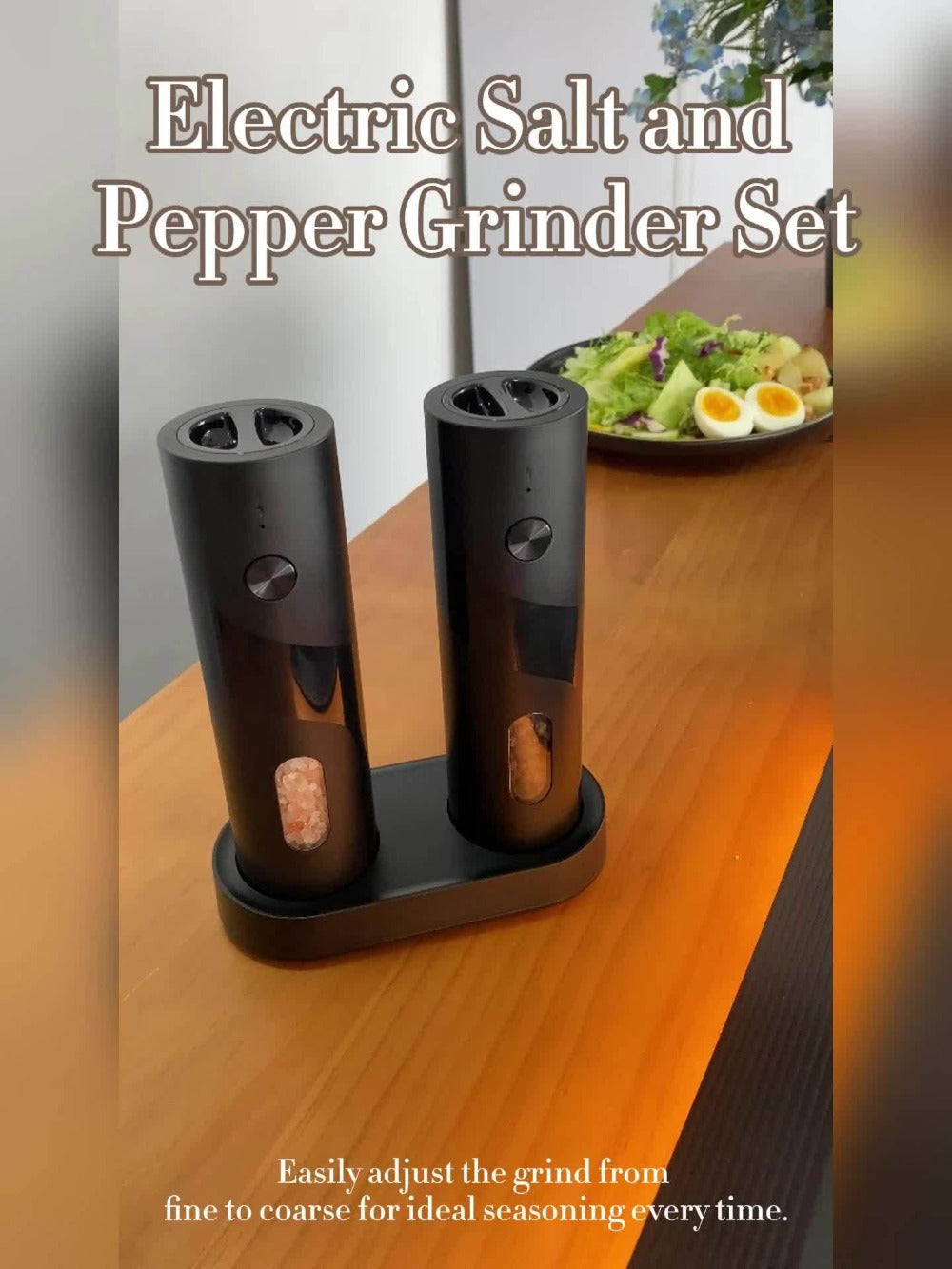 Electric Salt and Pepper Grinder Set – Rechargeable Automatic Mills with LED Light, Adjustable Coarseness & 3.72oz Capacity for Home Kitchen, BBQ, Restaurant & Outdoor Entertaining - product image 16