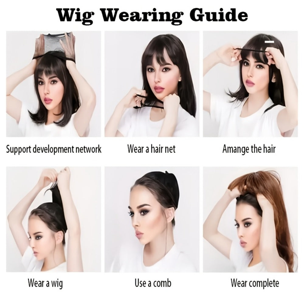 Platinum Blonde Ombre Synthetic Wig Layered Straight 20 Inch Long | Lightweight Chemical Fiber, Hairnet Included | Women Daily Wear Party Cosplay Festival Halloween - product image 13