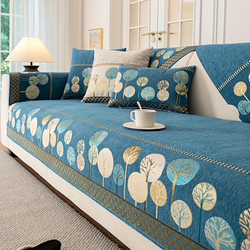 Sofa Couch Cover Light Luxury Geometric Embroidery 1pc - Knit Anti-Slip Four Seasons Universal Pet Friendly Furniture Protection Slipcover | Grey Blue White | Single 2-Seat Living  - product image 21