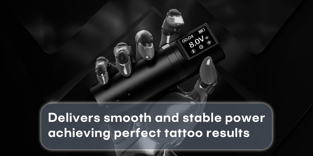Wireless Tattoo Machine Kit Complete - POSEIDON V5 Rotary Pen with LCD Screen 1500mAh Battery 6H Runtime 10 Needles 11 Ink Bottles Full Tattoo Supplies for Beginners & Professional - product image 14