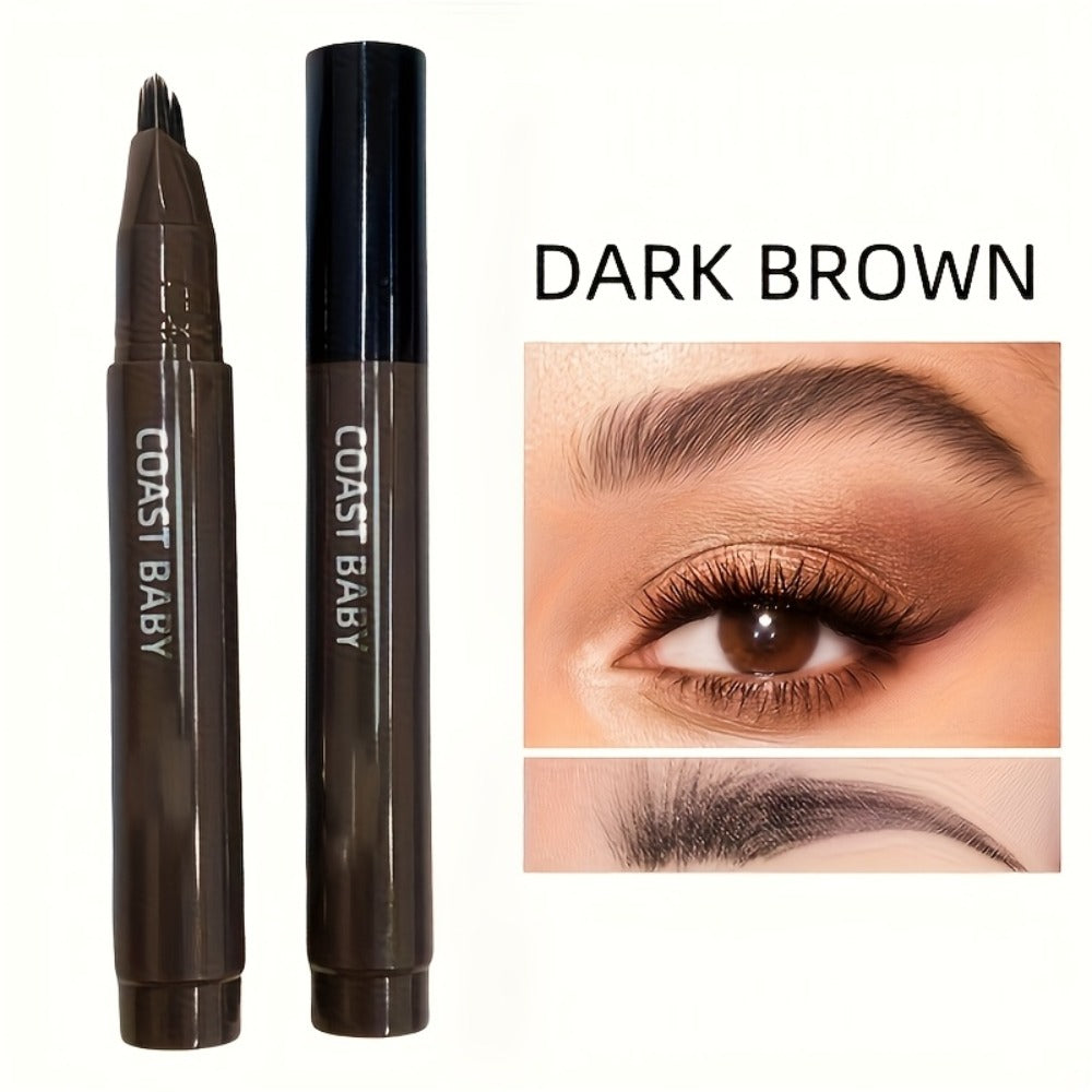 Eyebrow Pencil 2-Pack Multi-Fork Tip Waterproof — 4 Shades Natural Hair Stroke Effect Brow Pen Smudge-Proof Long-Lasting Microblading Look Hairline Filler for Sparse Brows Beginner - product image 8