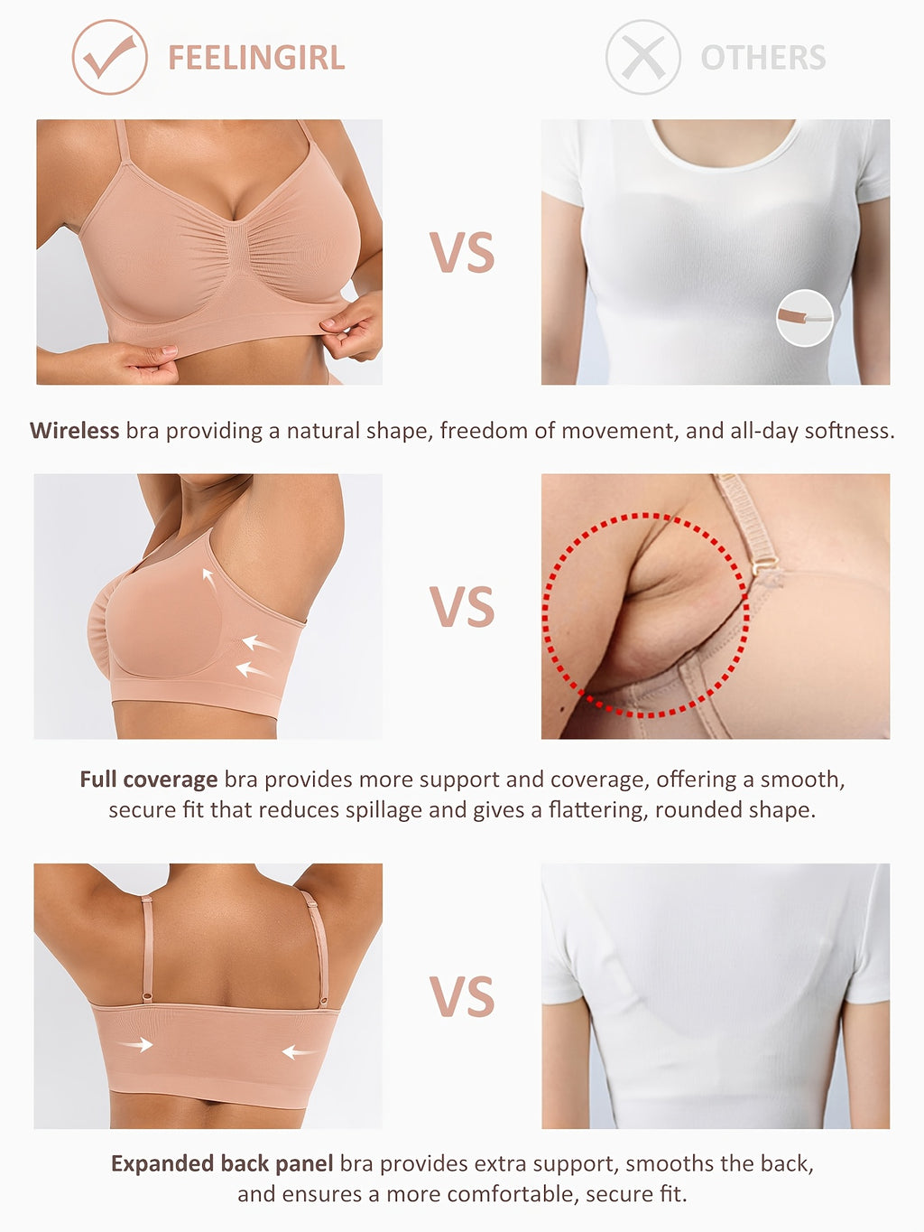 Women's Push-Up Seamless Bra with Breathable Design and Back Control - product image 21