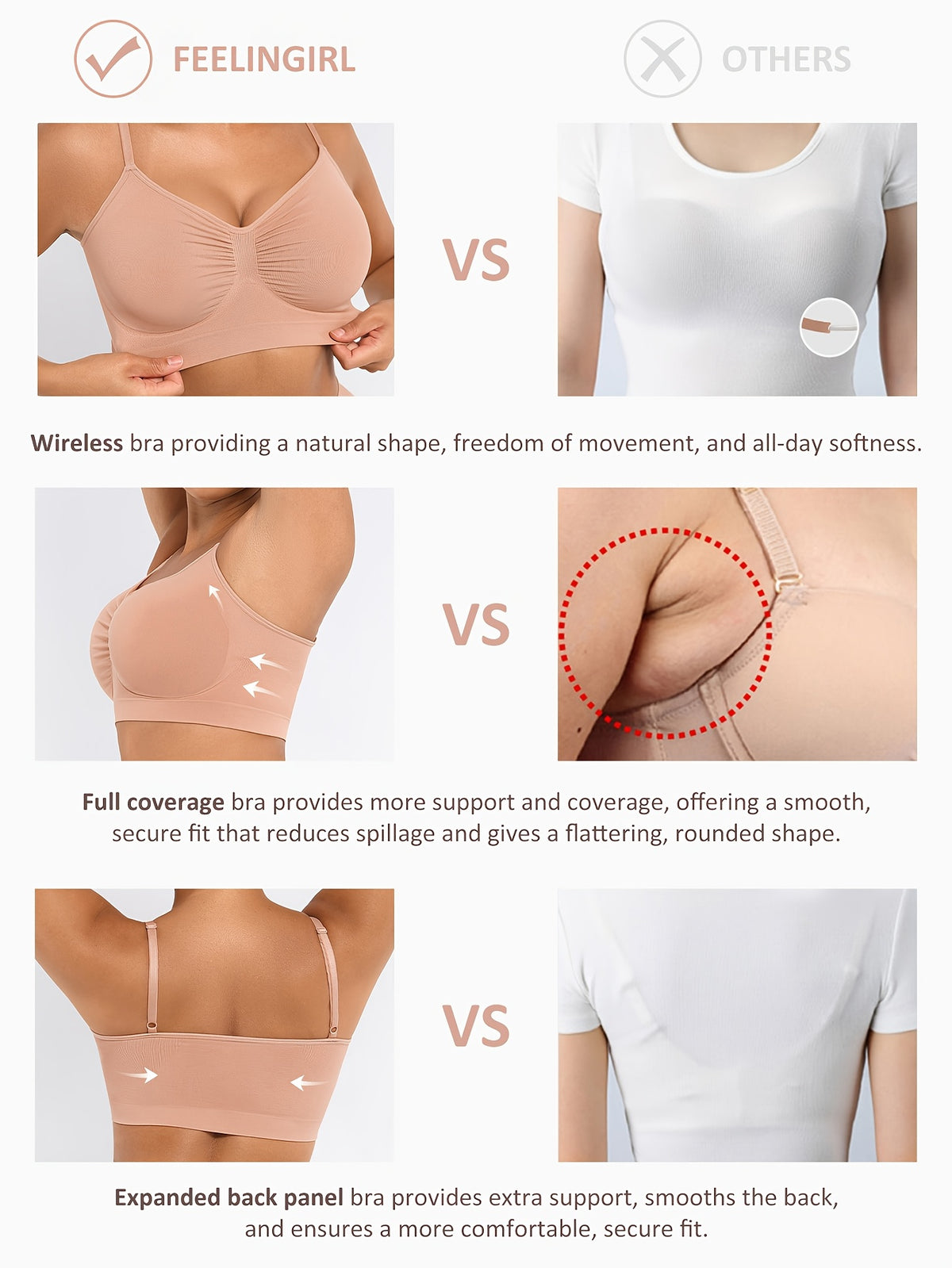 Women's Push-Up Seamless Bra with Breathable Design and Back Control - product image 21