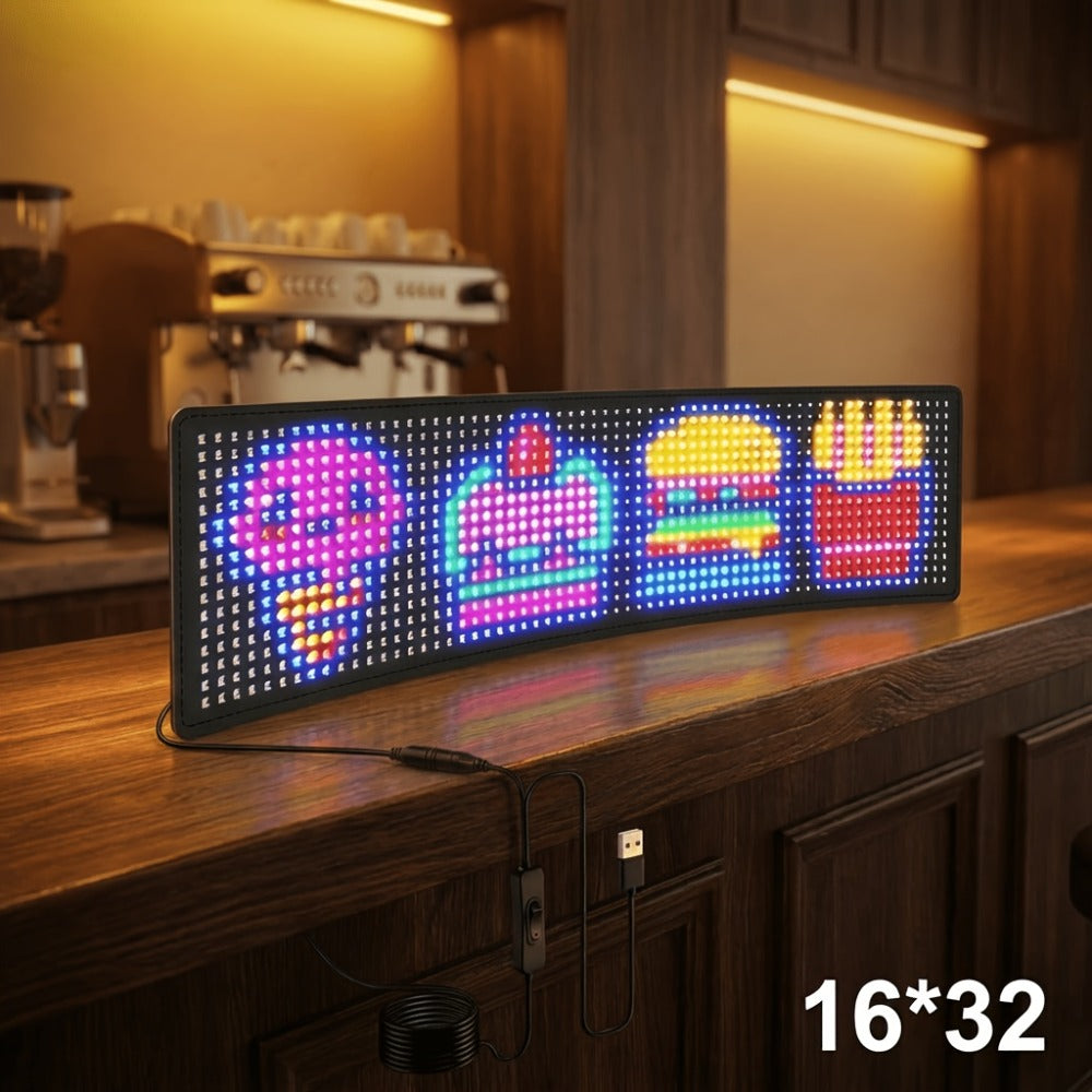 Programmable LED Sign Flexible Matrix Panel – App & USB Control, RGB Multicolor, Music Sync, Text & Animation Display for Indoor Shop, Party & Event Decoration (16×32 to 16×192) - product image 7