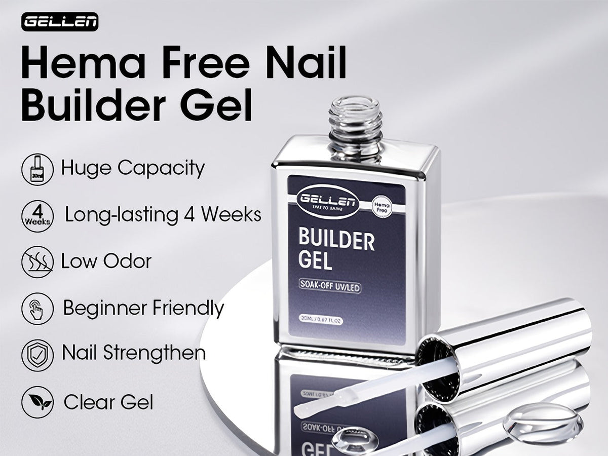 Clear Builder Gel HEMA-Free 5-in-1 2pcs 1.35oz — Nail Extension Strengthener Apex Construction Art Sealing & Repair | Soak-Off UV LED 28+ Days Chip-Proof Wear for Sensitive Skin Sa - product image 11