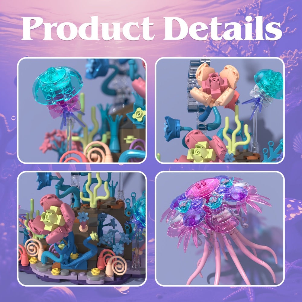 DIY Ocean Brick Assembly Kit for Adults & Teens, Aesthetic Desk Shelf Decor Display, Unique Creative Gift for Valentine's Day Birthday Christmas Halloween - product image 8