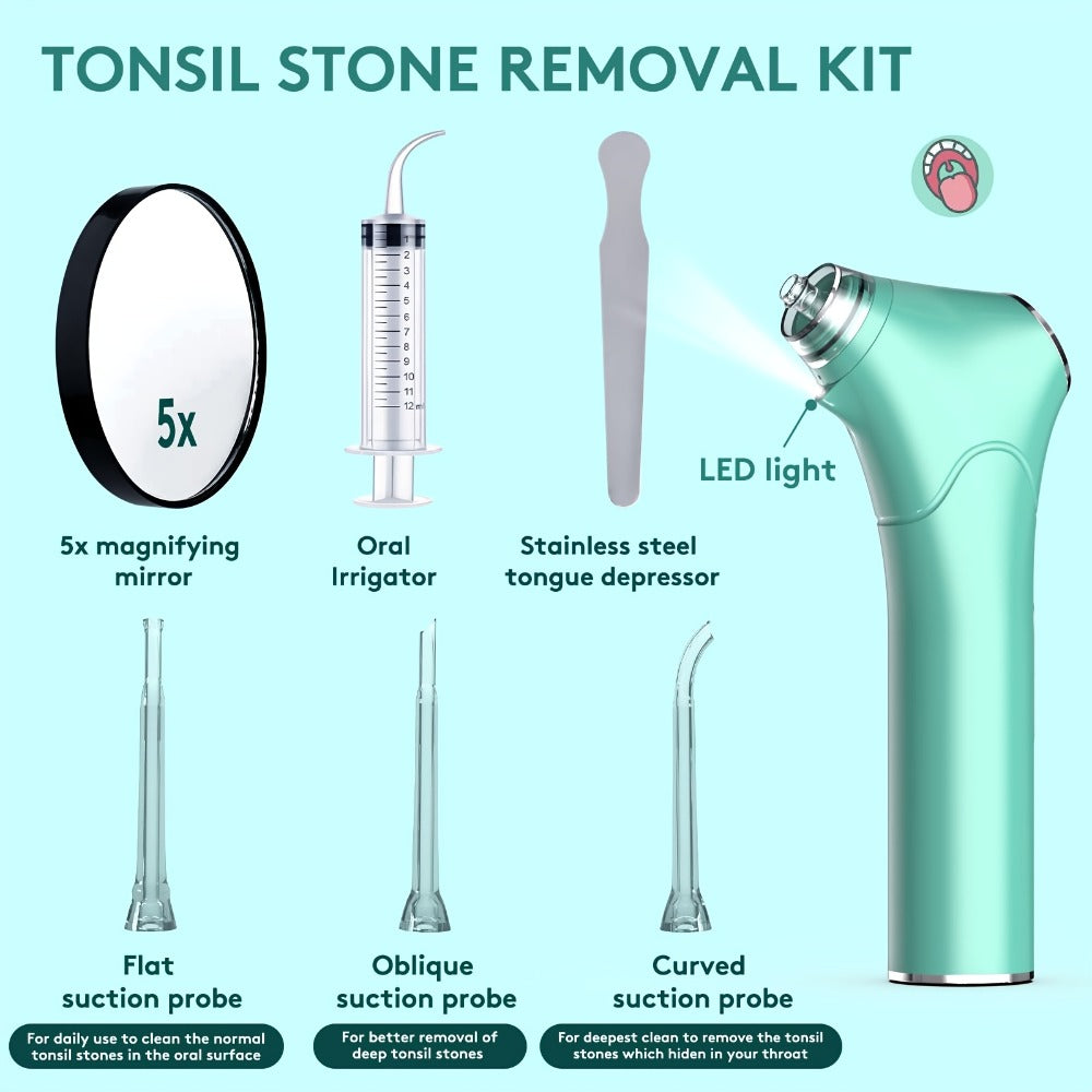 Tonsil Stone Remover Electric Vacuum Kit – Built-In LED Light, 3 Suction Modes & 5X Magnifying Mirror, Oral Irrigator for Safe Effective Tonsil Stone Removal at Home - product image 11