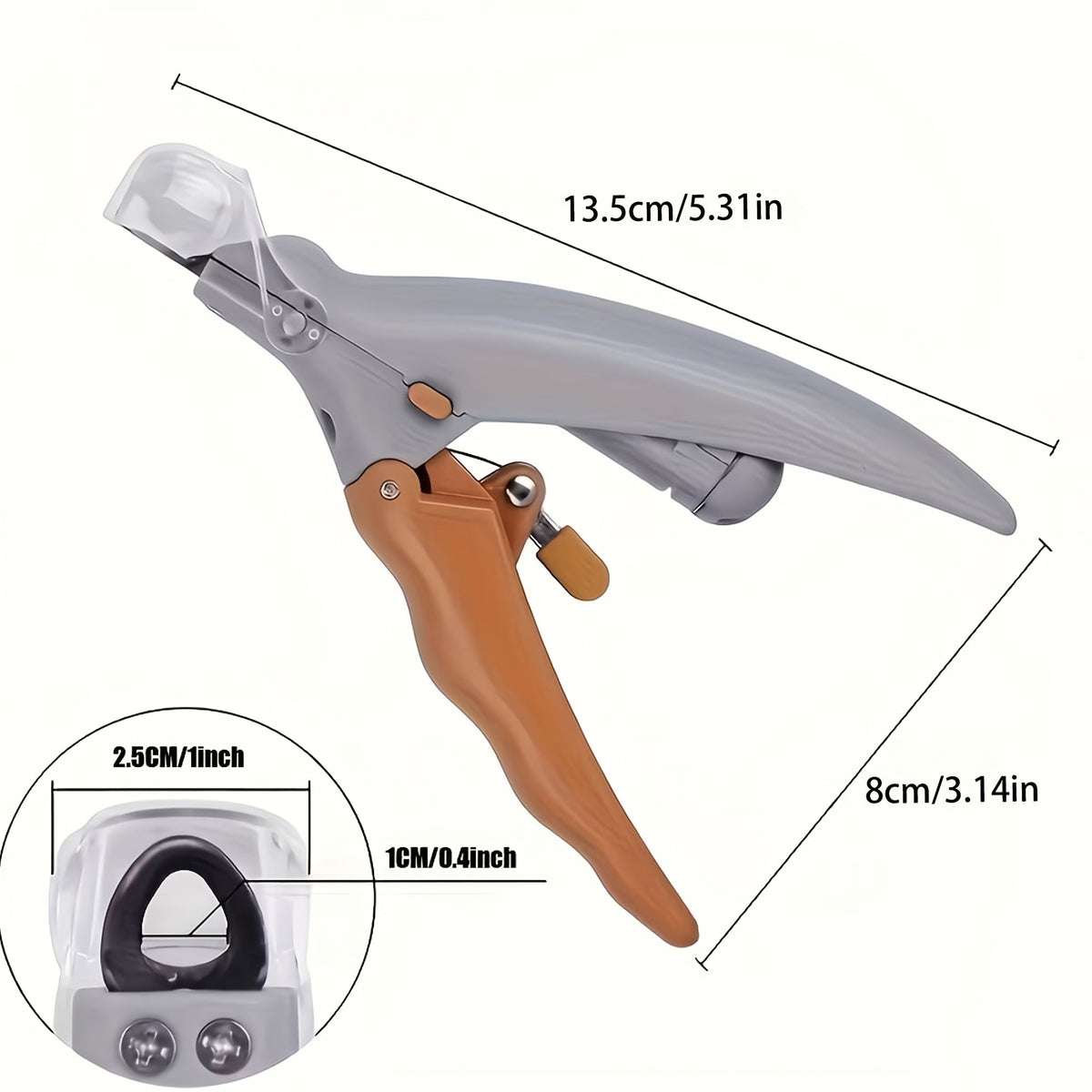 LED Pet Nail Clipper 2pcs with Light Ergonomic Non-Slip Handle Precise Cat Dog Nail Trimmer Safe Hassle-free At-Home Grooming Tool Orange Gray - product image 2