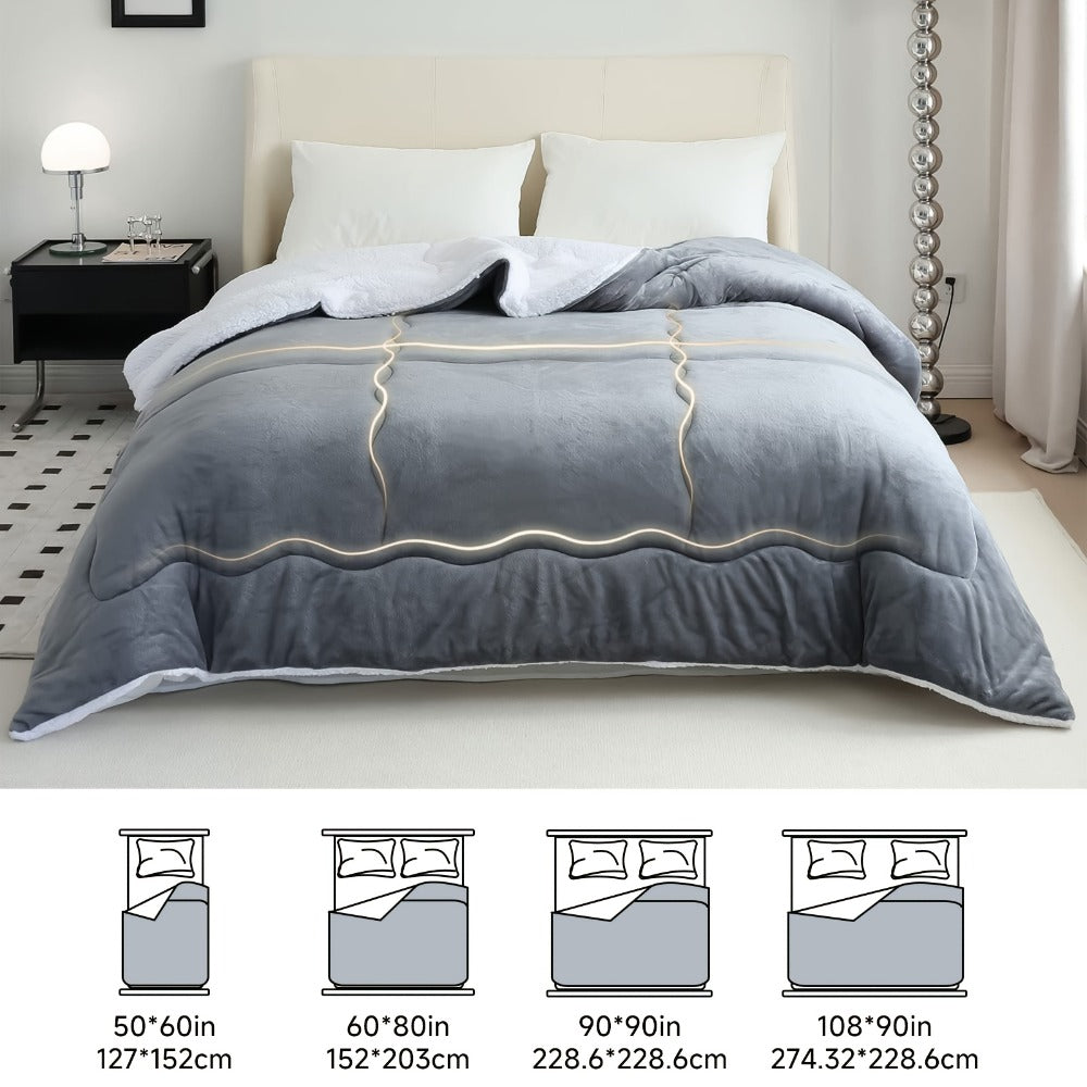 Moire Pattern Flannel Blanket – 200-250gsm Thick Plush Reversible Throw for Sofa & Bed, Soft Cozy Microfiber, 5 Colors, 4 Sizes - product image 4