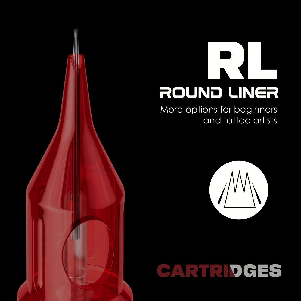 Assorted Tattoo Cartridge Needles Set 20/50pcs - Round Liner Shader Curved Mag Mixed Pack, #10 Bugpin #12 Standard, 3RL 5RL 7RL 9RL 11RL 5RS 7RS 9RS 7RM 9RM 9M1 for Rotary Pen & Co - product image 10