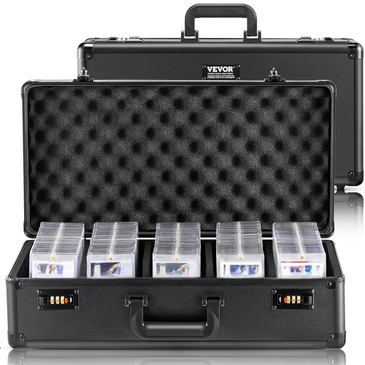 PSA Graded Card Storage Box 5-Slot Aluminum Case Combination Lock for Tidy Home Organization