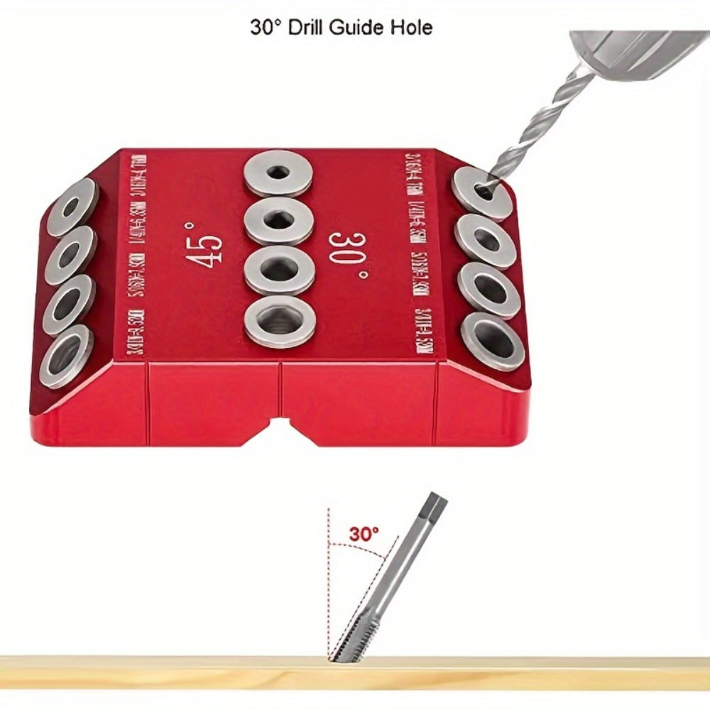 Metal Drill Guide Jig 30° 45° 90° with Allen Wrench – Precise Multi-Angle Drilling for Cable Railing, Lag Screw, Deck Post & Stair Handrail Installation - product image 7