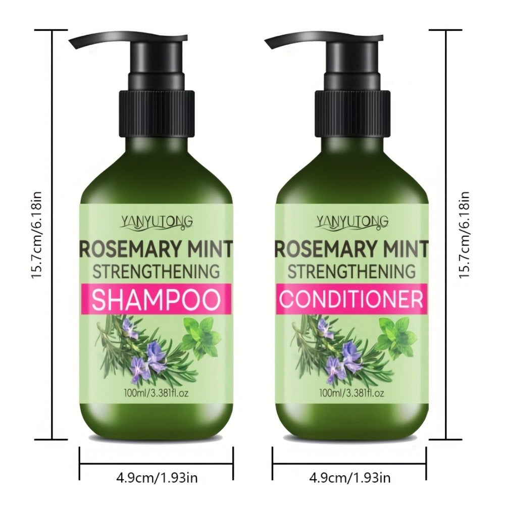 Rosemary Mint Shampoo & Conditioner Set with Rosemary Extract — Moisturizing Strengthening Hair Growth Formula, Scalp Stimulating, All Hair Types, Unisex 3.38oz Travel Size - product image 7
