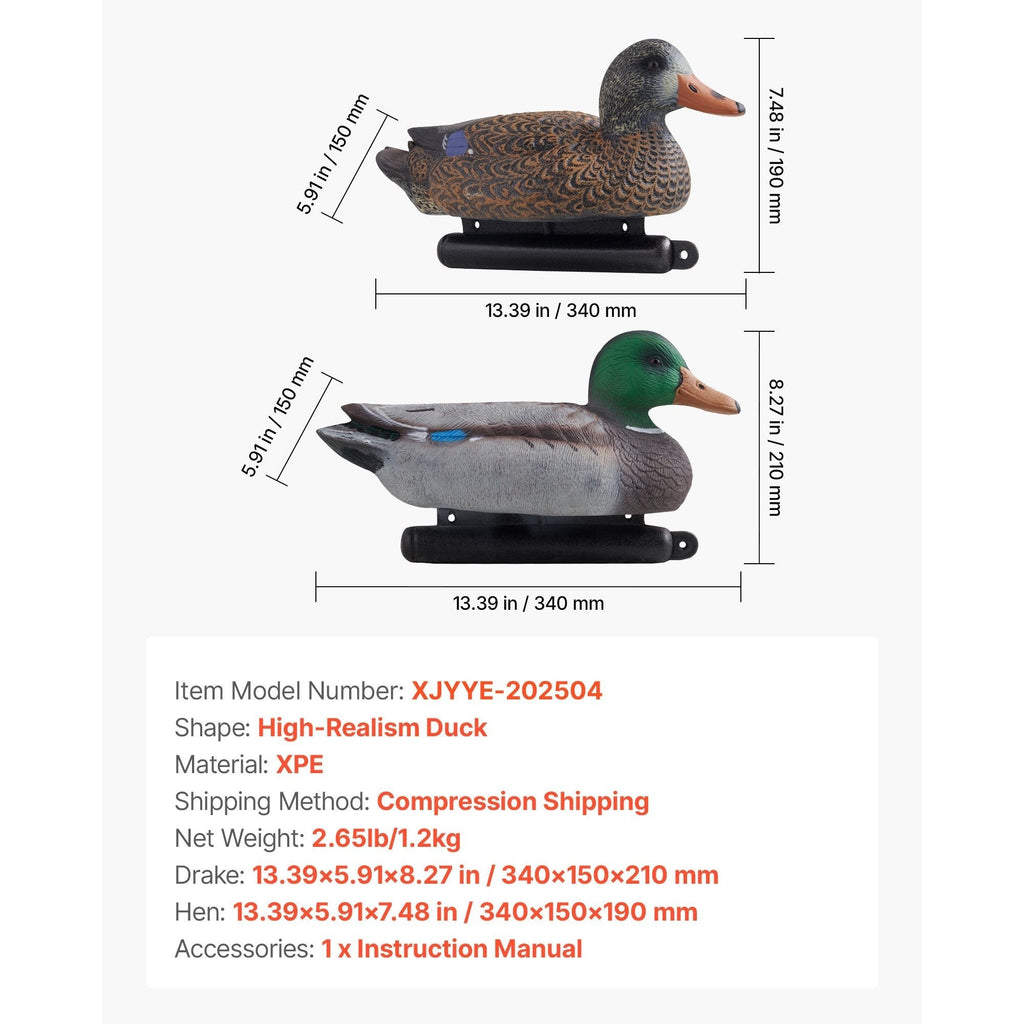 Realistic Floating Teal Decoy Set with Bionic Painting, XPE Compression Storage, 3 Male & 3 Female Ducks for Hunting, Pond Garden Yard Decoration, Flock - product image 6