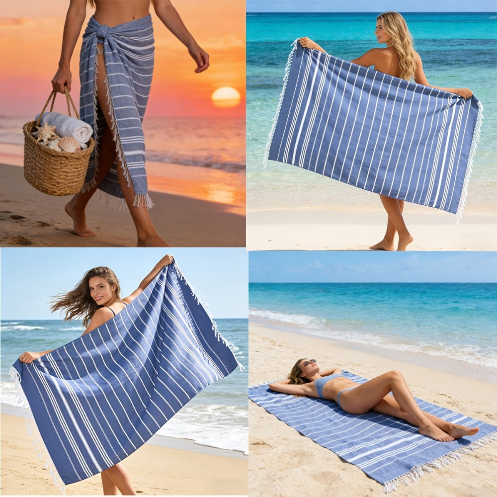 Turkish Beach Towels 2 Pack Sand Free Quick Dry Oversized Extra Large Lightweight Sandproof Compact Pool Swim Travel Camping Vacation Gift for Men Women Yellow Orange Blue Pink Pur - product image 12