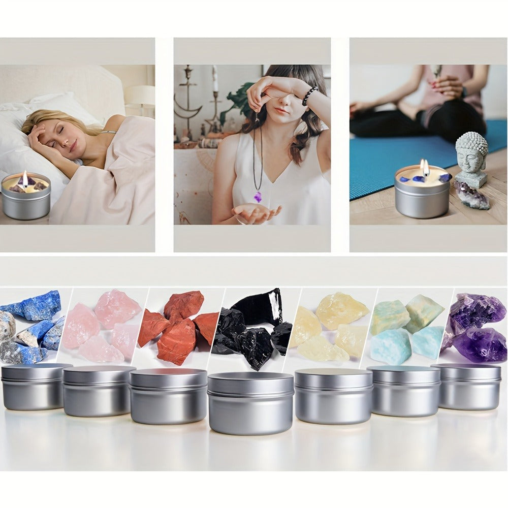 Scented Candle Gift Set 7 Soy Wax Candles with Natural Crystal Pendants 7 Colors Aromatherapy Candles for Home Decor Yoga Meditation Christmas Halloween Birthday Gift for Women Men - product image 9