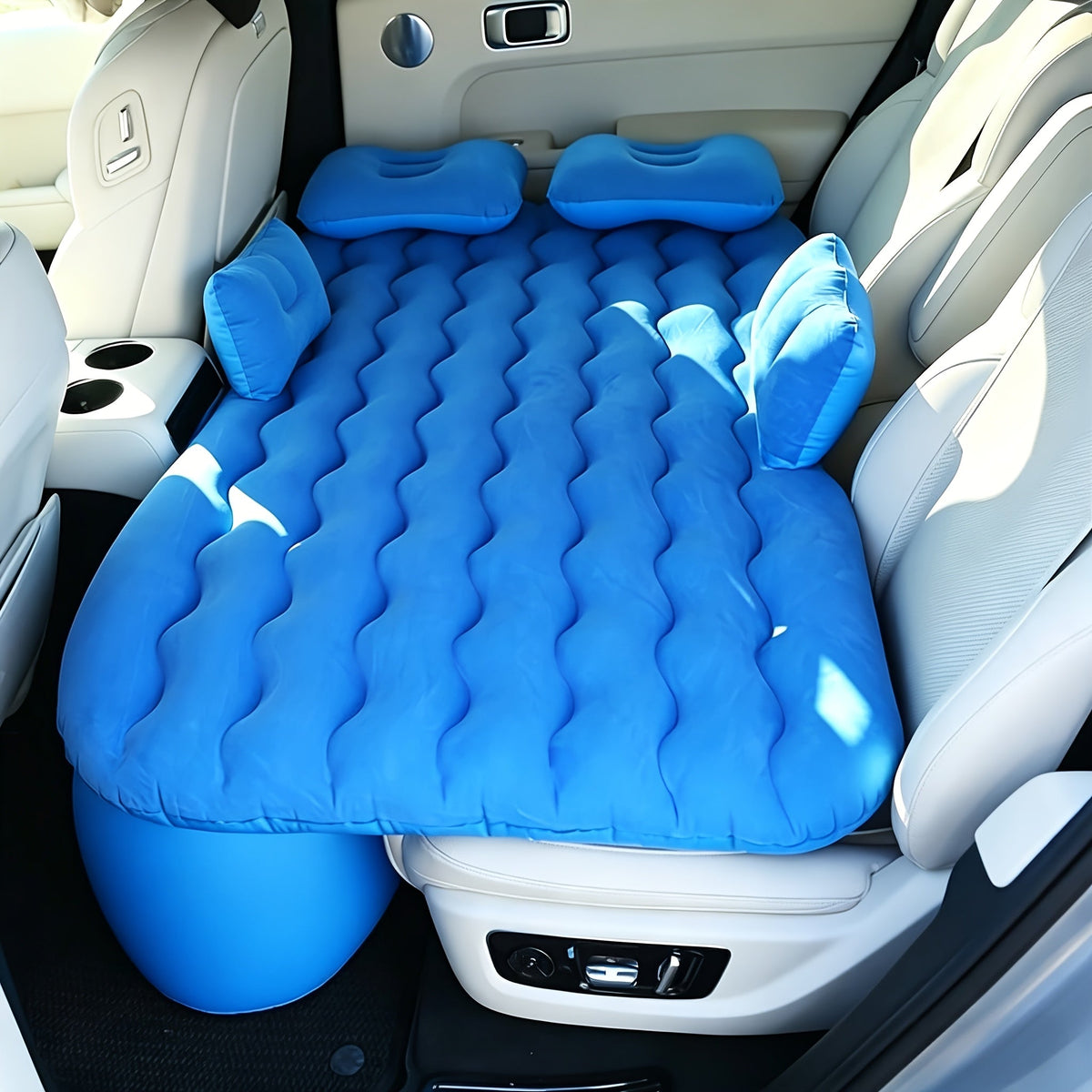 SUV Air Mattress Inflatable Car Bed Portable Camping Mattress Universal Flocked Blow Up Bed for SUV Trunk Back Seat with Storage Bag Repair Kit for Car Camping - product image