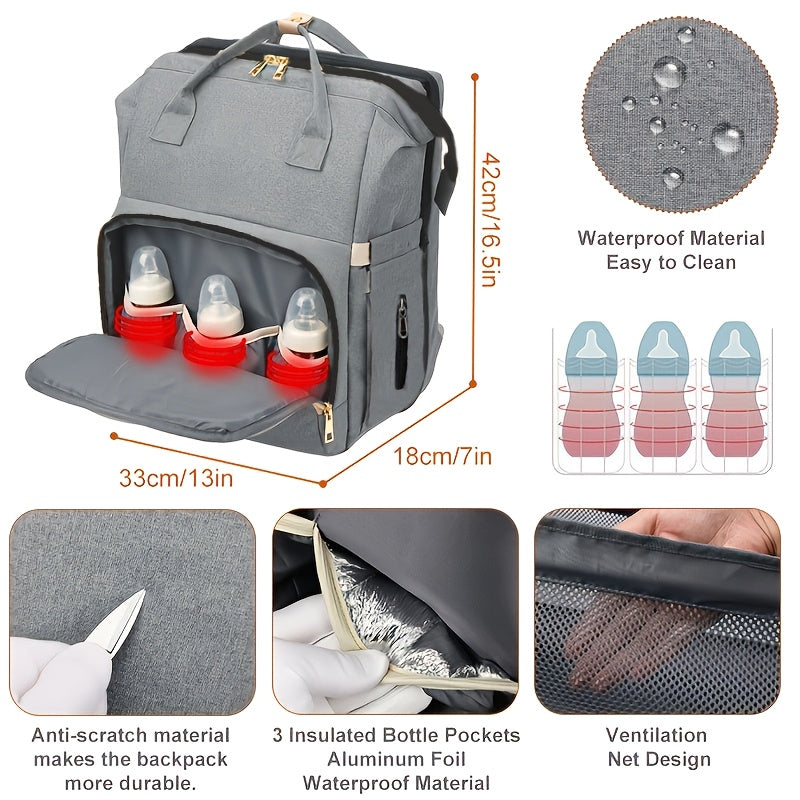 Backpack for Diapers, Versatile Baby Changing Bags Featuring Stroller Straps and Pockets for Milk Bottles, Spacious Nappy Backpack Suitable for Boys and Girls - product image 7