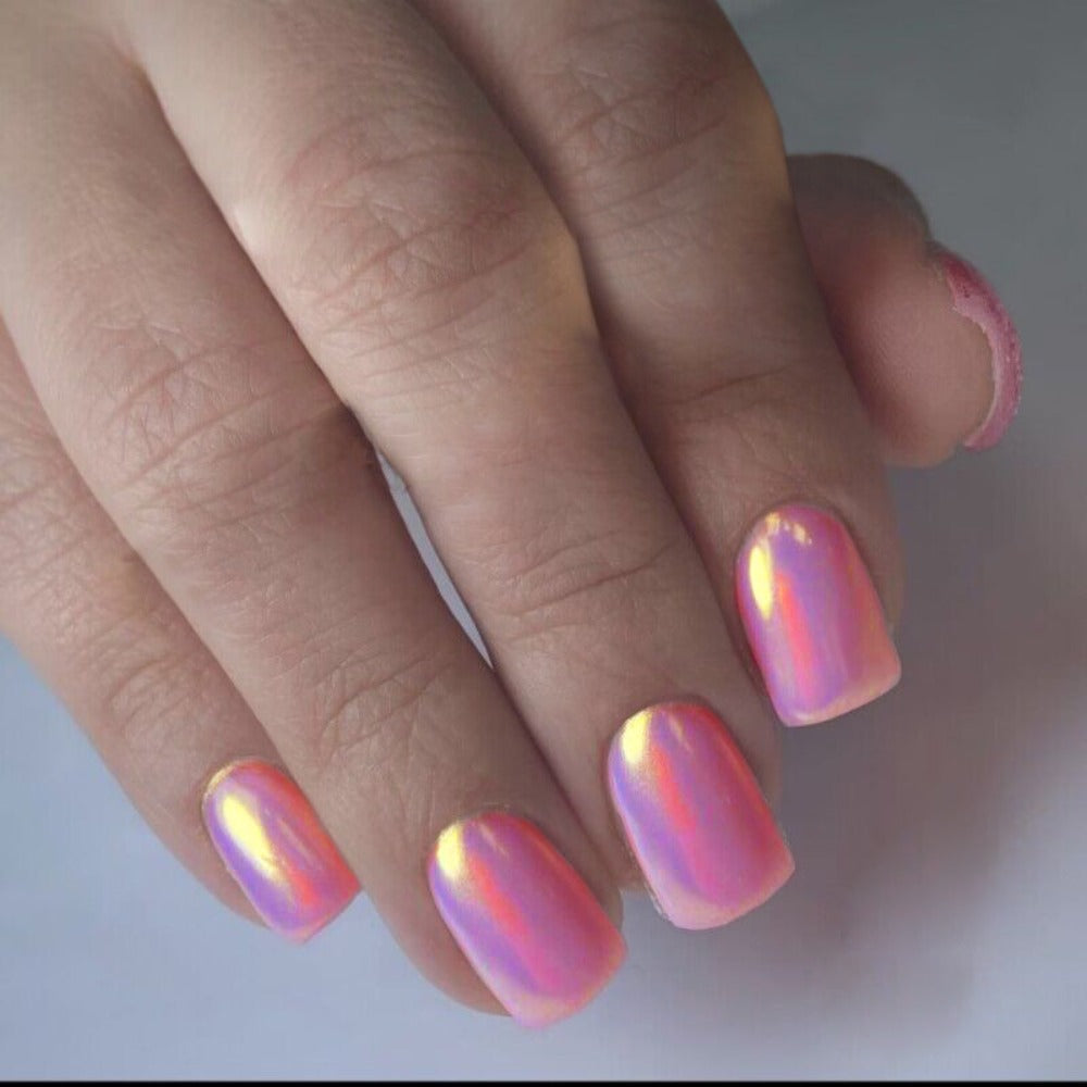 Chrome Nails 96 Pieces 4 Packs Pink Mirror Short Square Press On Nails – Glossy Acrylic Full Cover Fake Nails for Women Girls Summer Dating Personalized Nail Art Kit - product image 12