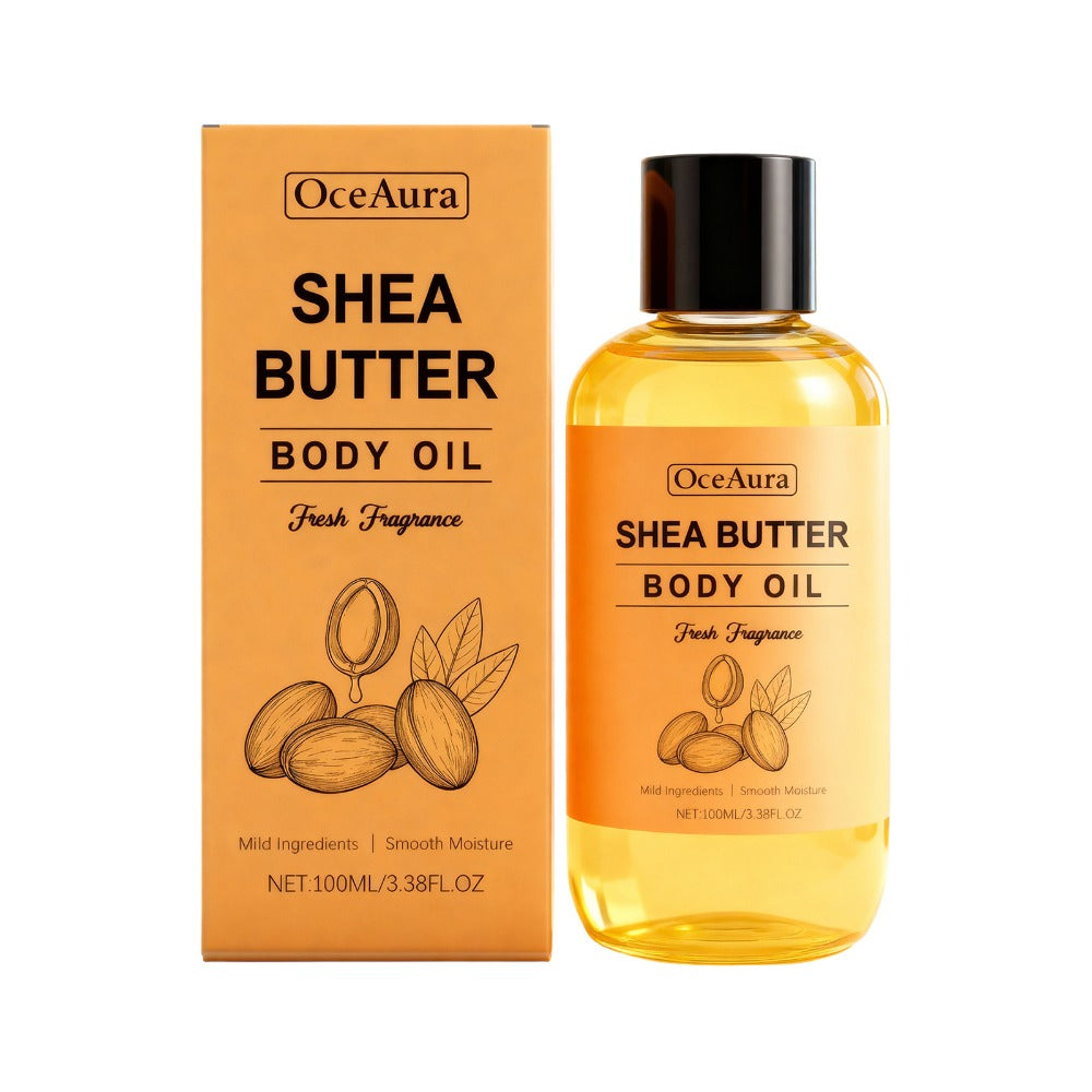 Shea Butter Body Oil Moisturizing Non-Greasy Fast Absorbing Lightweight Formula – Gentle Mild Cleansing Soft Smooth Skin All Body Daily Skin Care Value Pack 3.38oz 2pcs - product image 2