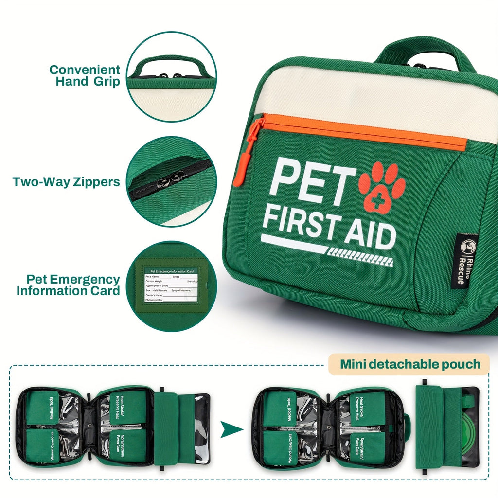 50-Piece Emergency Supplies with Bandages, Gauze, Scissors & Disposable Booties, Portable Nylon Bag for Hiking Camping Travel, FSA HSA Eligible – Pet First Aid - product image 6