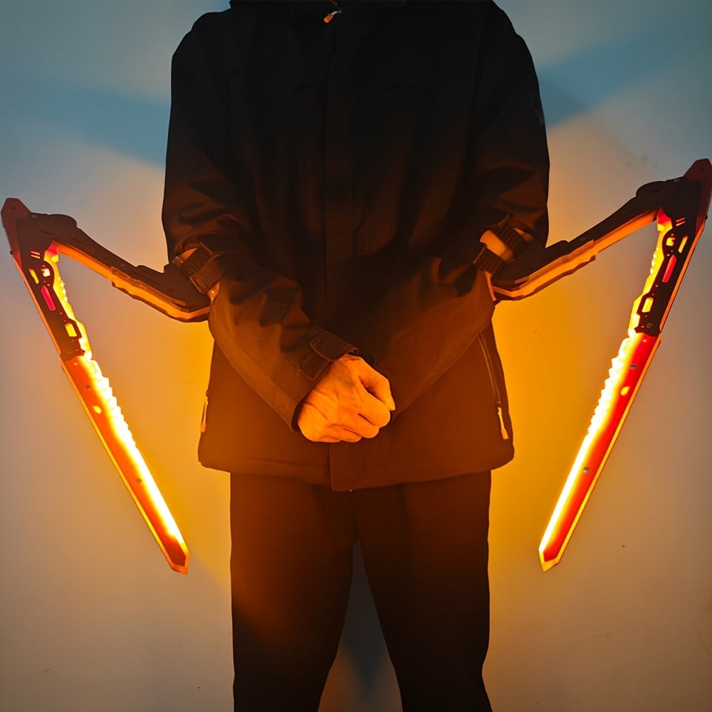Luminous Blade for Halloween Costume Cosplay Sci-Fi Role Play Party, Rechargeable Red & Blue Single or 2pcs Set for Men & Women – LED Mantis Knife Cyberpunk - product image 15