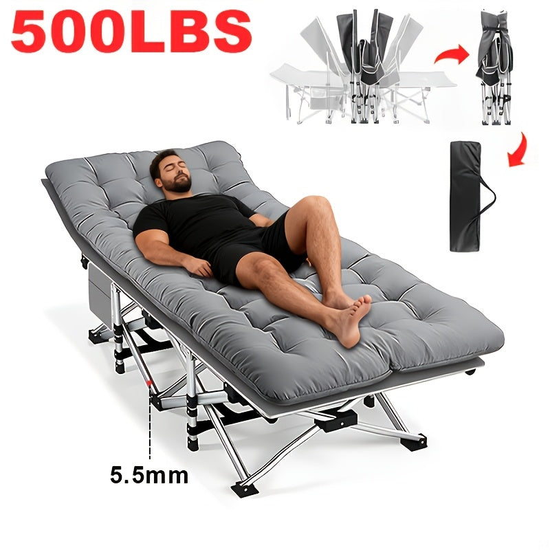 Heavy Duty Folding Bed 500 600 700 LBS Capacity Extra Large Travel-friendly Camping Cot Guest Bed with Optional Mattress Sturdy Steel Frame Flip-Up Collapsible - product image 6
