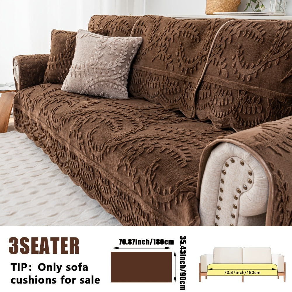 Faux Rabbit Fur Sofa Cover Thickened Quilted Plush Warm Non-Slip Machine Washable Pet Friendly Breathable Sofa Cushion for Living Room Bedroom Office - 2 3 Seater Large - product image 24