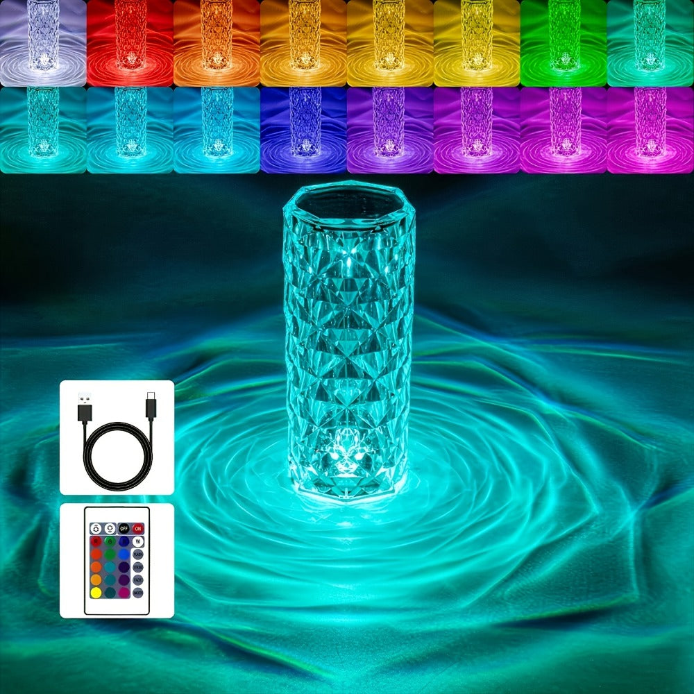 RGB Diamond Crystal Table Lamp Touch & Remote Control, 16 Colors 10 Brightness 4 Modes Dimmable LED Night Light, Aesthetic Mood Ambient Lighting for Bedroom Bedside Gaming Room Dec - product image 5