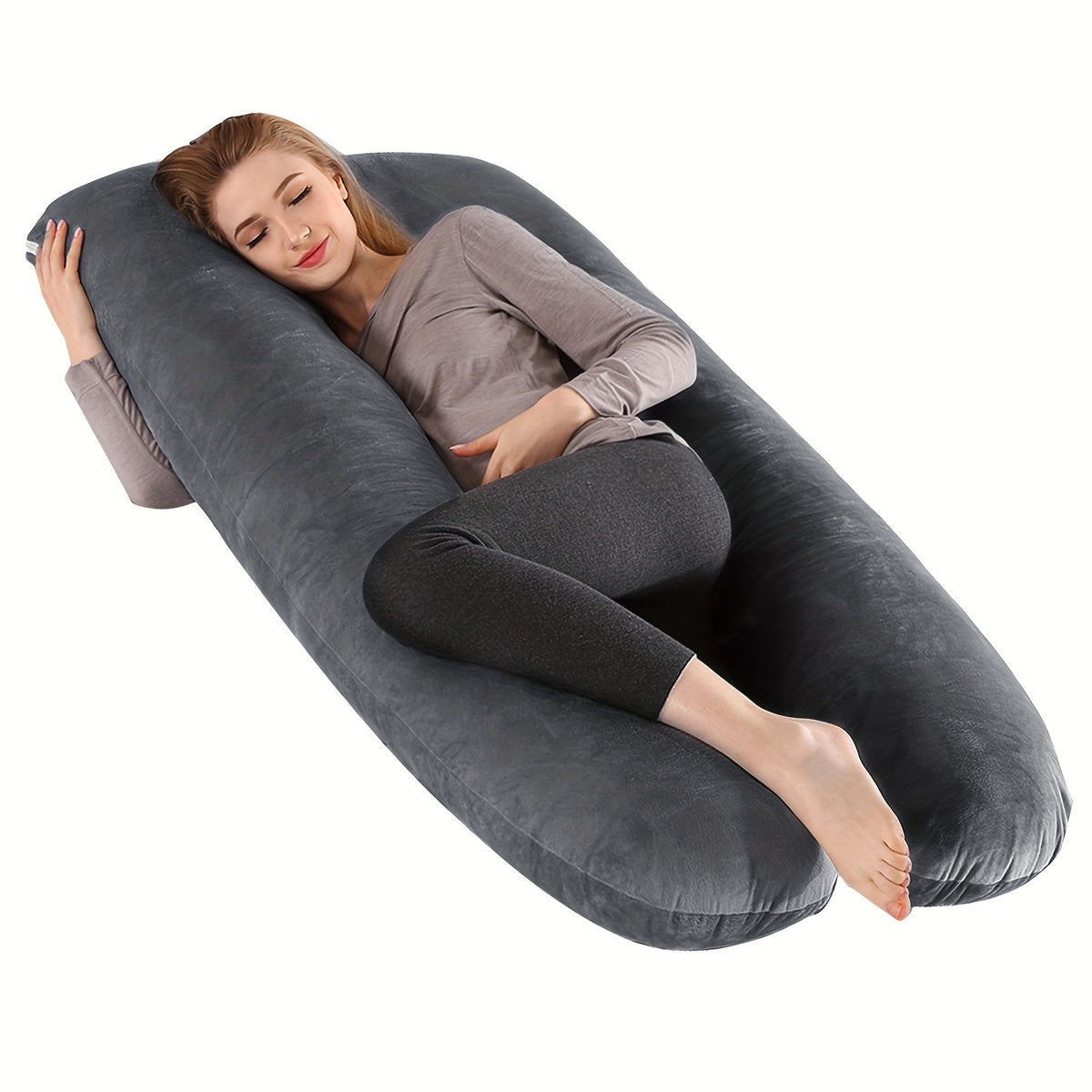 U-Shaped Maternity Pillow for Back, Neck, and Leg Support – Soft, Portable, and Comfortable Polyester Pregnancy Pillow for Expecting Moms, Hand Wash or Dry - product image 13