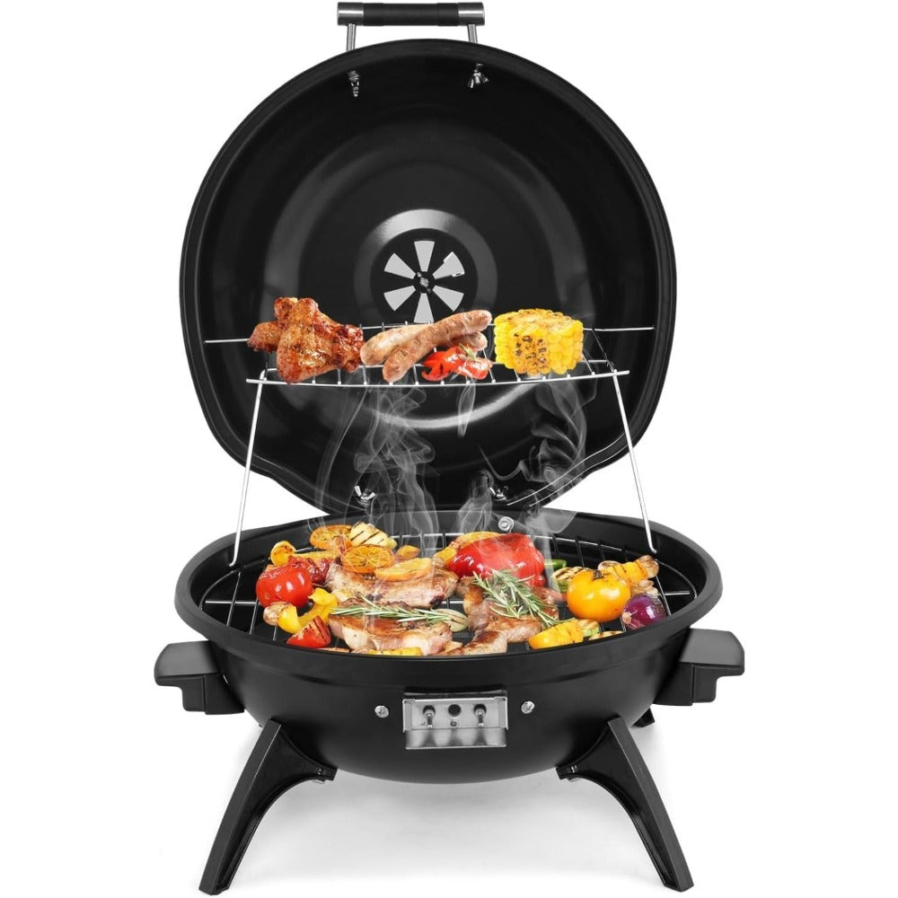 Electric Indoor Grill Smokeless Vertical Design 1.12 SqFt Griddle Warming Rack Adjustable Temp 200-425F Pull-Out Drip Pan 304 Stainless Steel for Steak BBQ Panini Camping - product image 2