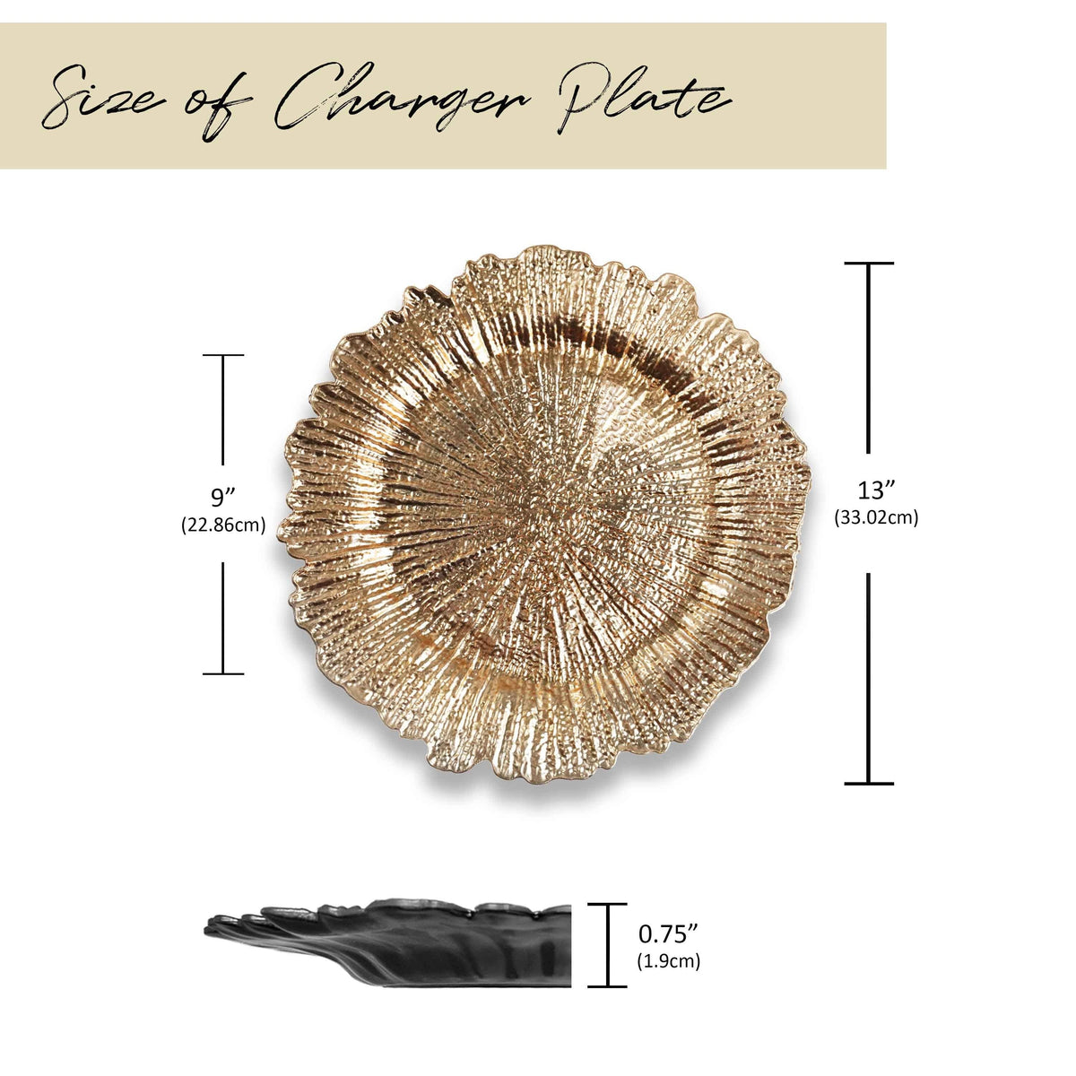 Charger Plates 13 Inch Set of 24 – Floral Reef Design Decorative Dinner Plate Chargers for Wedding Table Setting Party Banquet Reception Decor Silver Rose Gold Red - product image 4