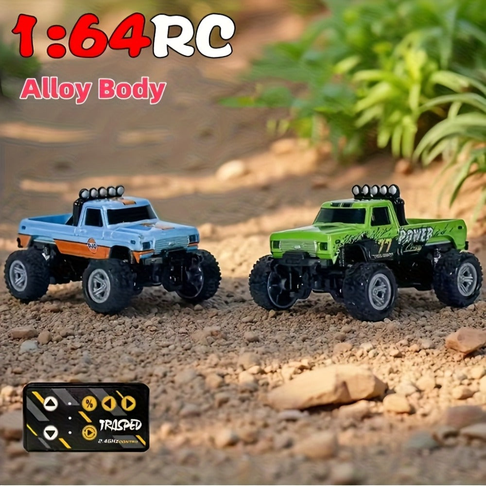 Mini RC Car 1/64 Scale High-Speed Off-Road Monster Truck | 2.4GHz Alloy Die-Cast Remote Control Car with Shock Absorber, All-Terrain Climbing RC Toy Gift for - product image