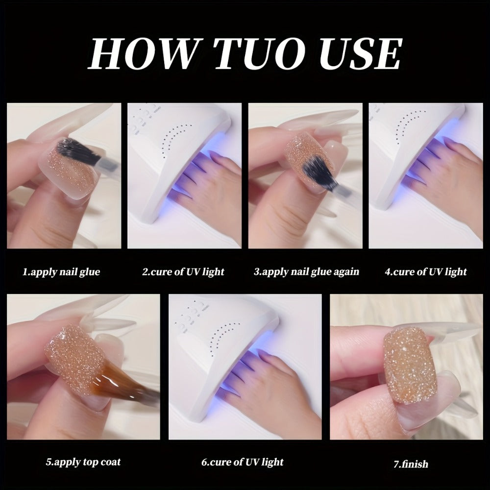Glitter Gel Nail Polish Set 5 Colors Pastel Sparkling Diamond Shimmer – Soak-Off LED UV Semi-Permanent Gel Varnish Photo Frame Bottle Spring Summer Nail Art Kit for Women Home Salo - product image 10