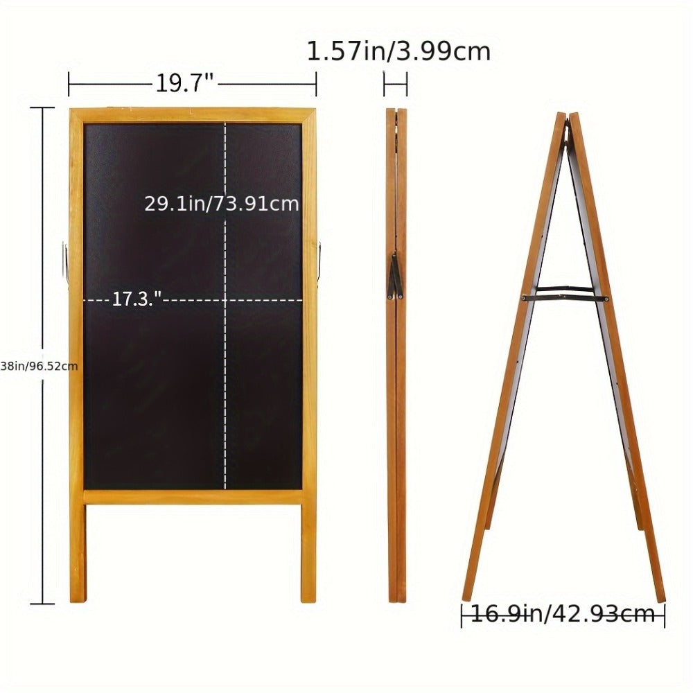 A-Frame Chalkboard Sign Double Sided Magnetic Wooden Standing Blackboard Menu Display Board for Restaurant Coffee Shop Bar Sidewalk Sandwich Board 39x20 Inch - product image 8