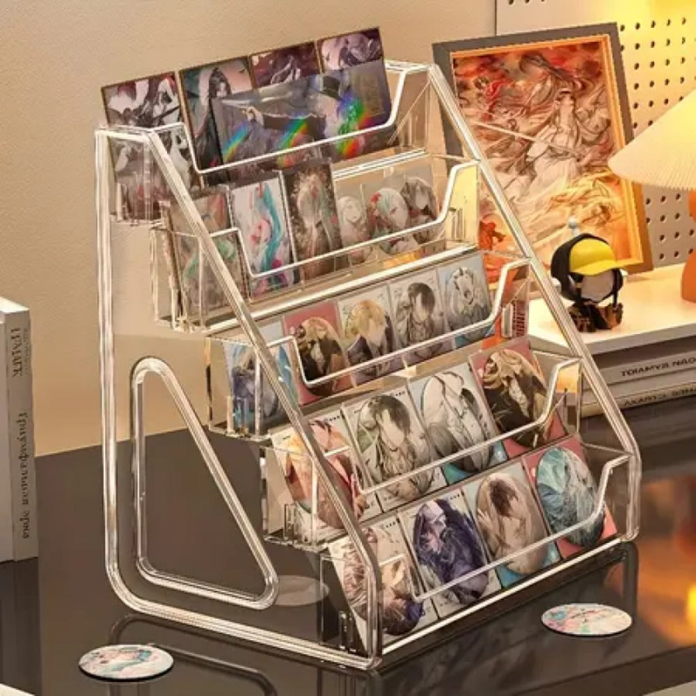 3 or 5-Tier Vertical Collectible Card Showcase, Snap-In Assembly No Tools Desktop Holder for Baseball Basketball MTG Trading Cards – PSA BGS SGC Graded Card - product image 9