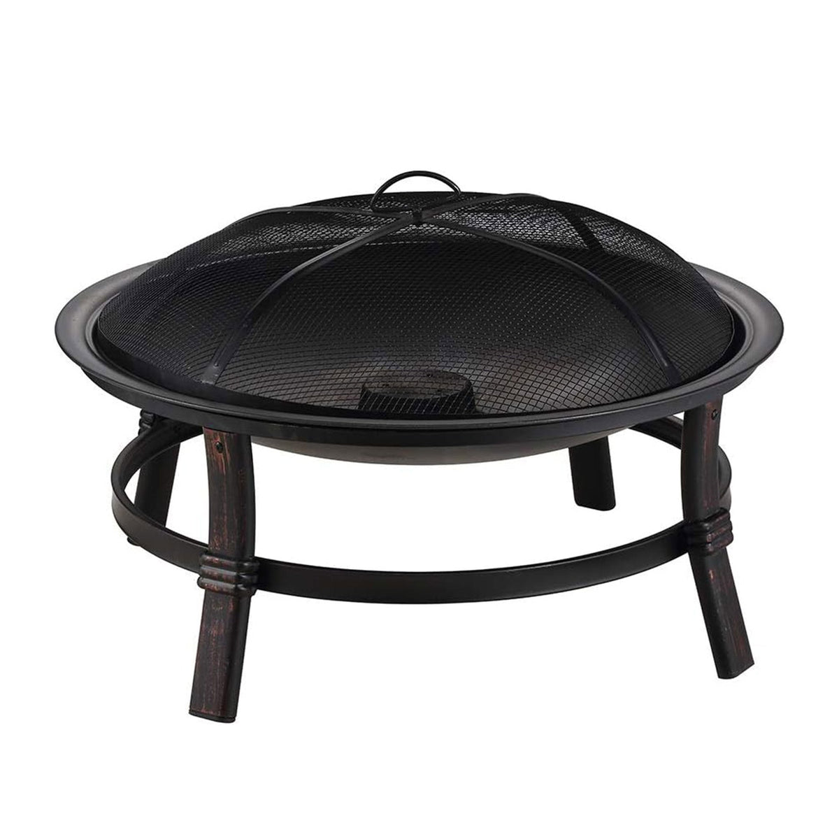 Wood Burning Fire Pit Bowl 29 Inch Outdoor Steel Fireplace with Spark Screen & Poker for Patio Backyard Deck Bonfire, Black - product image 4