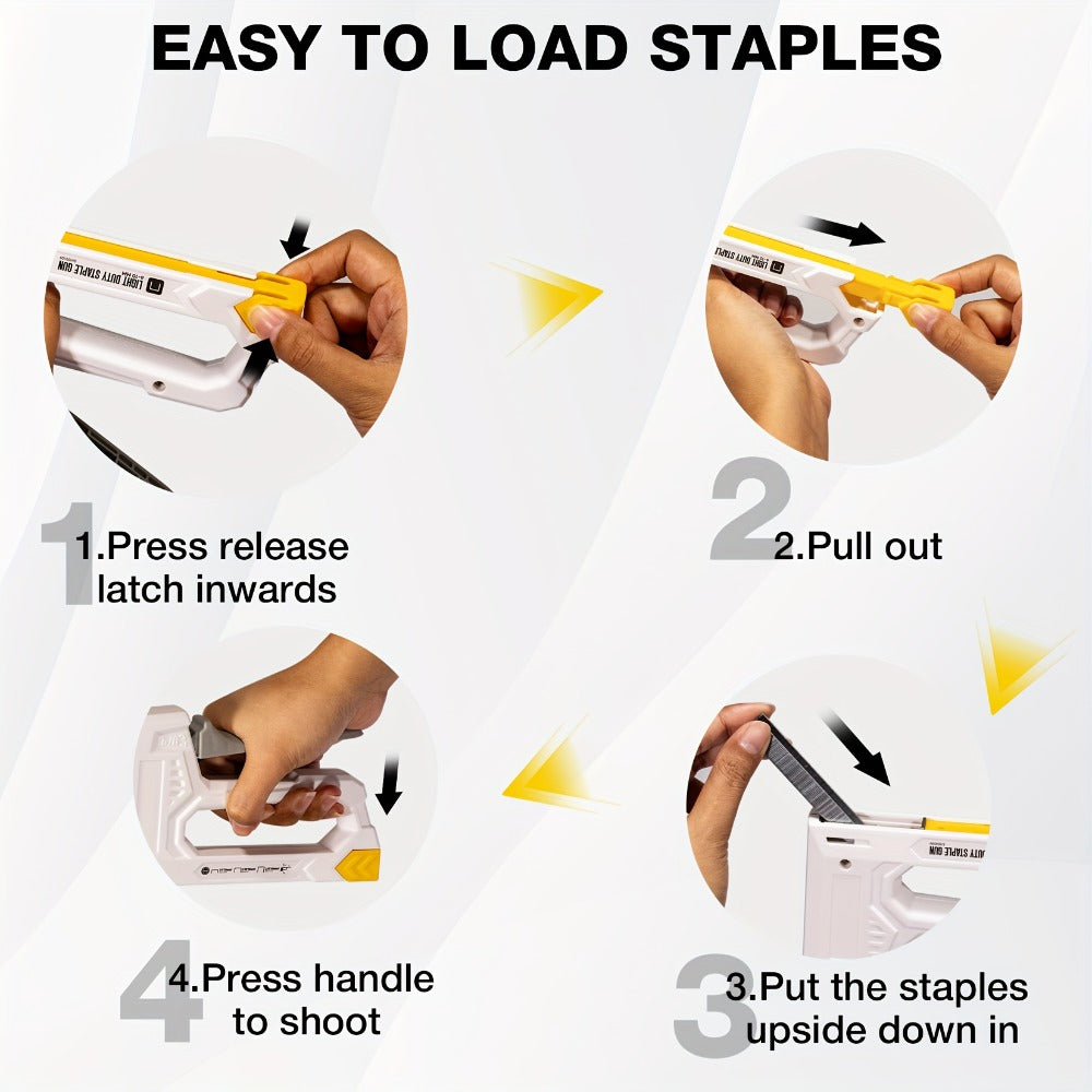 Staple Gun with Staples 1600pcs, Light Duty Upholstery Staple Gun Kit with JT21 Staples 1/4 5/16 3/8 inch & Staple Remover, Manual Fabric Stapler for Wood, Crafts, DIY, Home Decora - product image 2