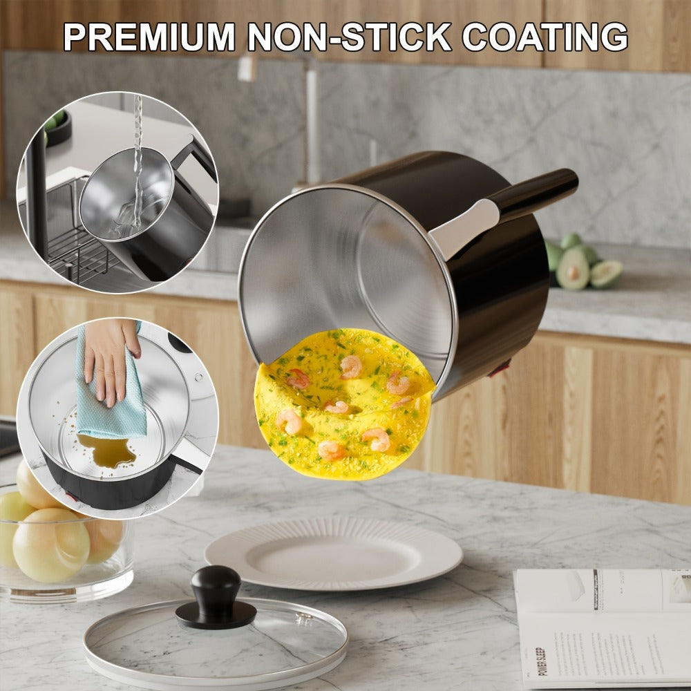 Electric Hot Pot 1.5L Non-Stick Saucepan – Portable Mini Electric Cooker for Noodles, Pasta, Eggs, Steak & Ramen | Fast Heating, Dorm & Travel Friendly - product image 4