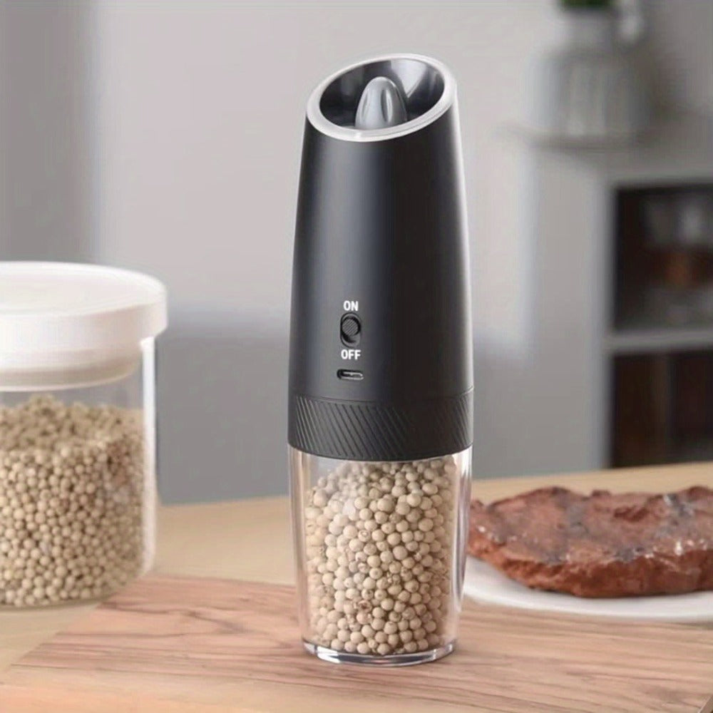 Electric Salt and Pepper Grinder Gravity Sensing USB Rechargeable with LED Light, One-Hand Operation Automatic Pepper Mill Adjustable Coarseness, Battery or Type-C Powered Kitchen  - product image 12