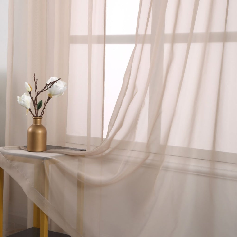 Sheer Curtains 2 Panels Rod Pocket – Light Filtering Privacy Window Drapes for Living Room Bedroom Modern Home Decor - product image 27