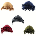 Soft Elastic Durag Head Wraps for Outdoor, Festival, Cosplay & Daily Wear, 4 Colors Green Yellow Red Blue, Unisex Gift Set – 5pcs Vintage Ethnic Turban for Men with Tassel